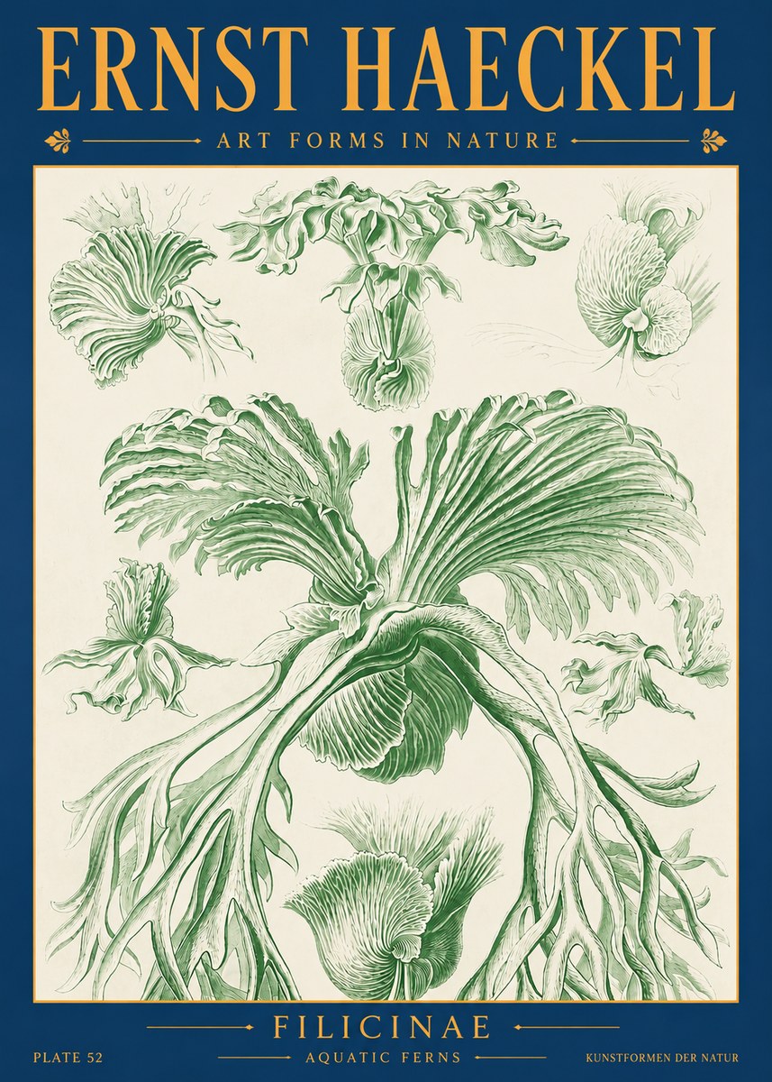 Ernst Haeckel Filicinae No2 - Póster