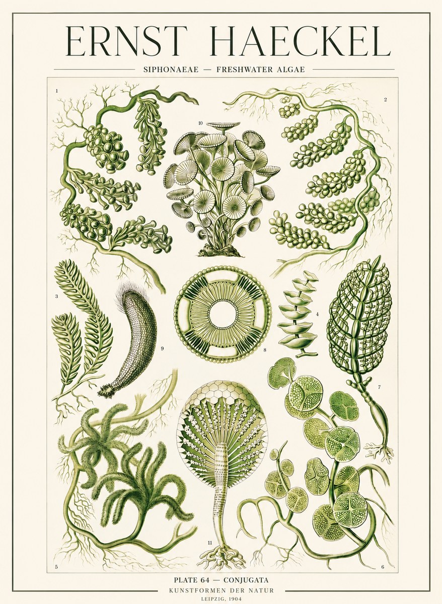 Ernst Haeckel Siphonaceae - Freshwater Algae No1 - Póster
