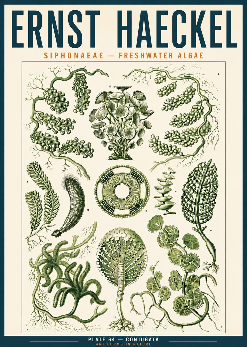 Ernst Haeckel Siphonaceae - Freshwater Algae No3 - Póster