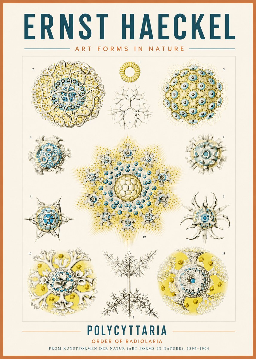 Ernst Haeckel Polycyttaria – Order of Radiolaria No3 - Póster