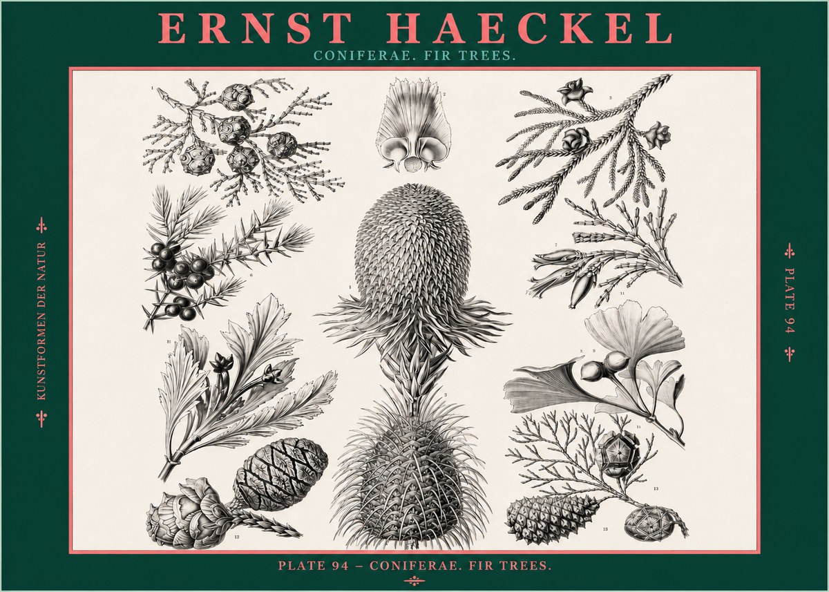 Ernst Haeckel Coniferae. Fir Trees. No2 - Póster