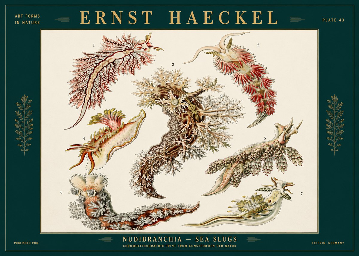 Ernst Haeckel Nudibranchia – Sea Slugs No2 - Póster