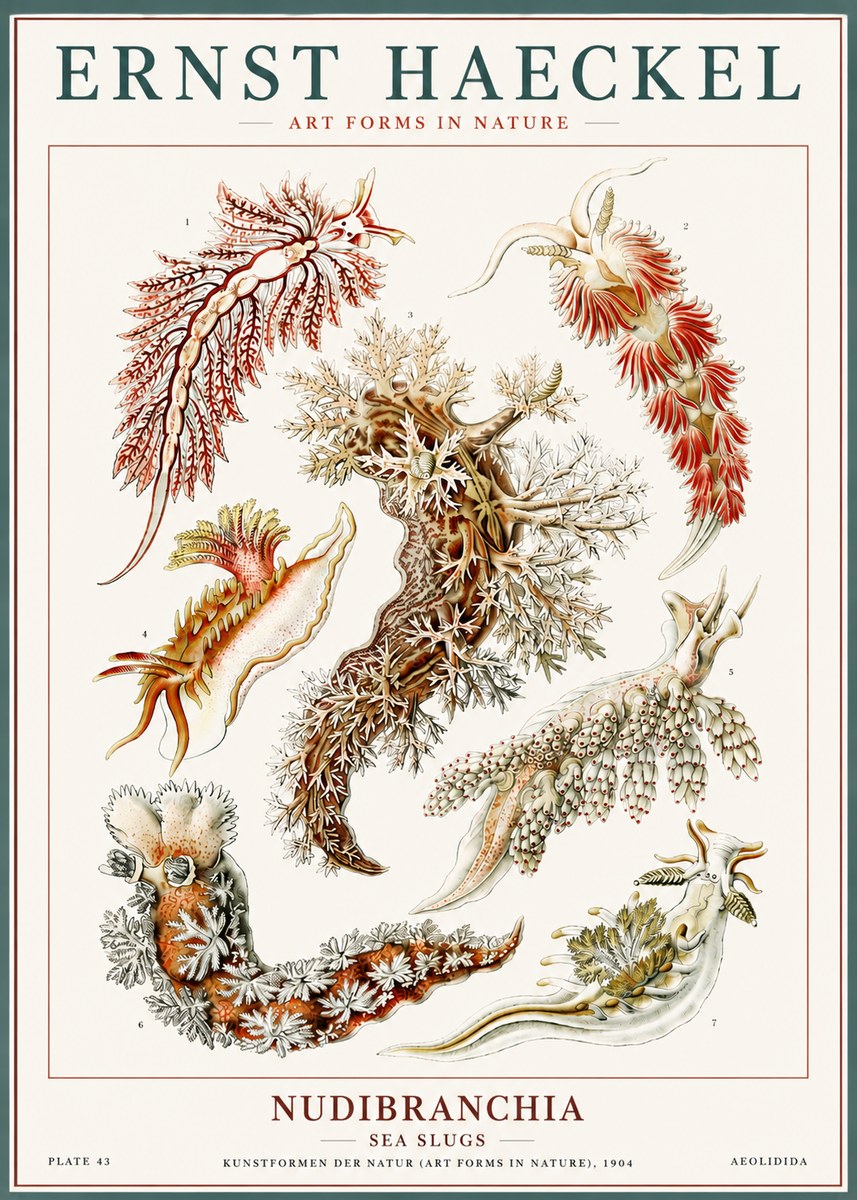 Ernst Haeckel Nudibranchia – Sea Slugs No6 - Póster