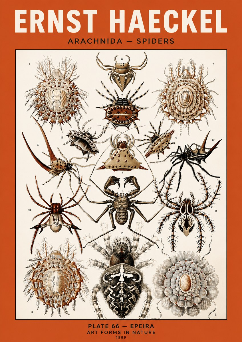 Ernst Haeckel Arachnida — Spiders No5 - Póster