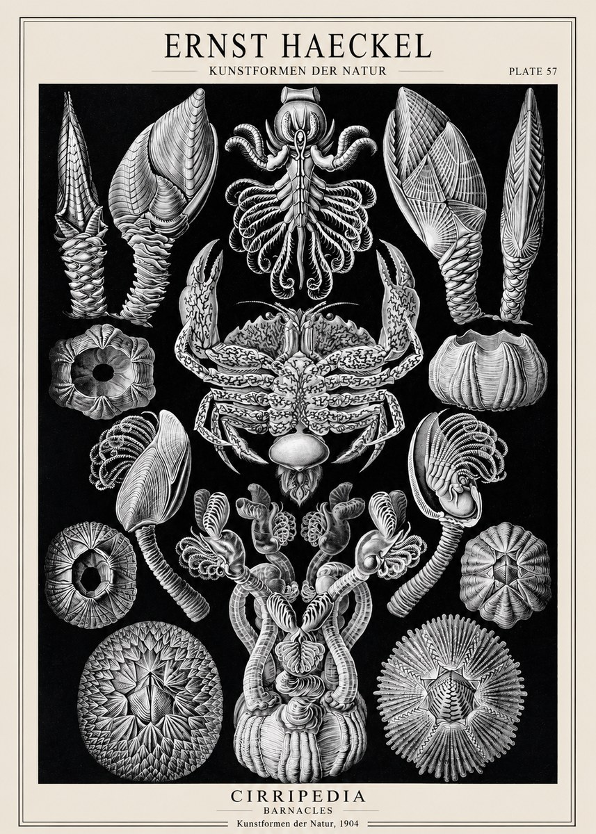Ernst Haeckel Cirripedia Barnacles No1 - Póster