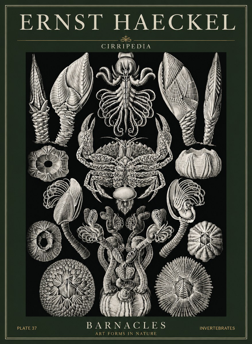 Ernst Haeckel Cirripedia Barnacles No6 - Póster