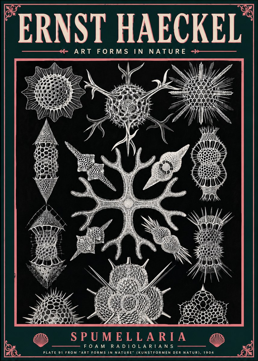 Ernst Haeckel Spumellaria No6 - Póster