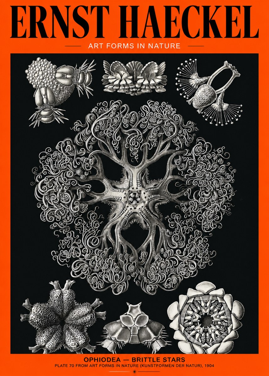 Ernst Haeckel Ophiodea - Brittle Stars II No2 - Póster