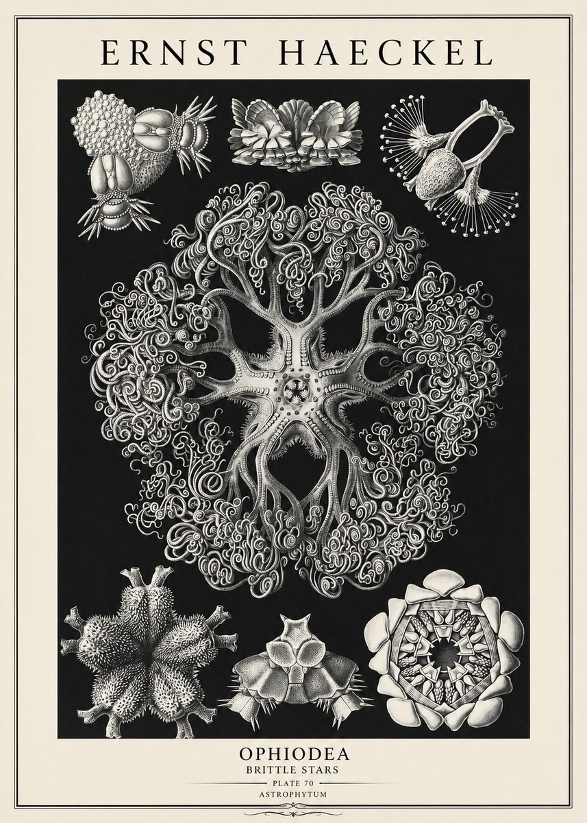 Ernst Haeckel Ophiodea - Brittle Stars II No3 - Póster