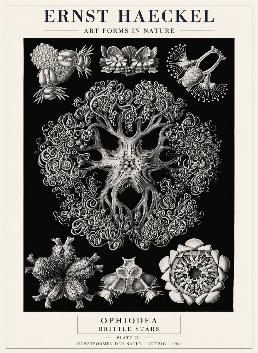 Ernst Haeckel Ophiodea - Brittle Stars II No4 - Póster