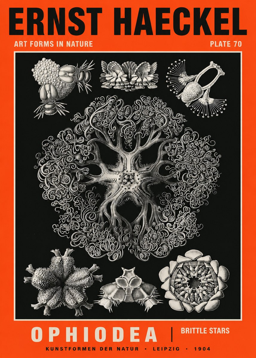 Ernst Haeckel Ophiodea - Brittle Stars II No5 - Póster