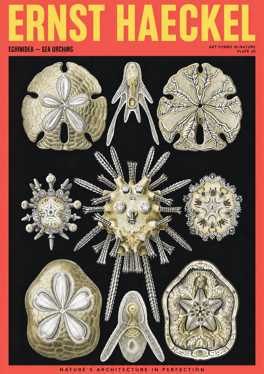 Ernst Haeckel Echinidea — Sea Urchins No2 - Póster