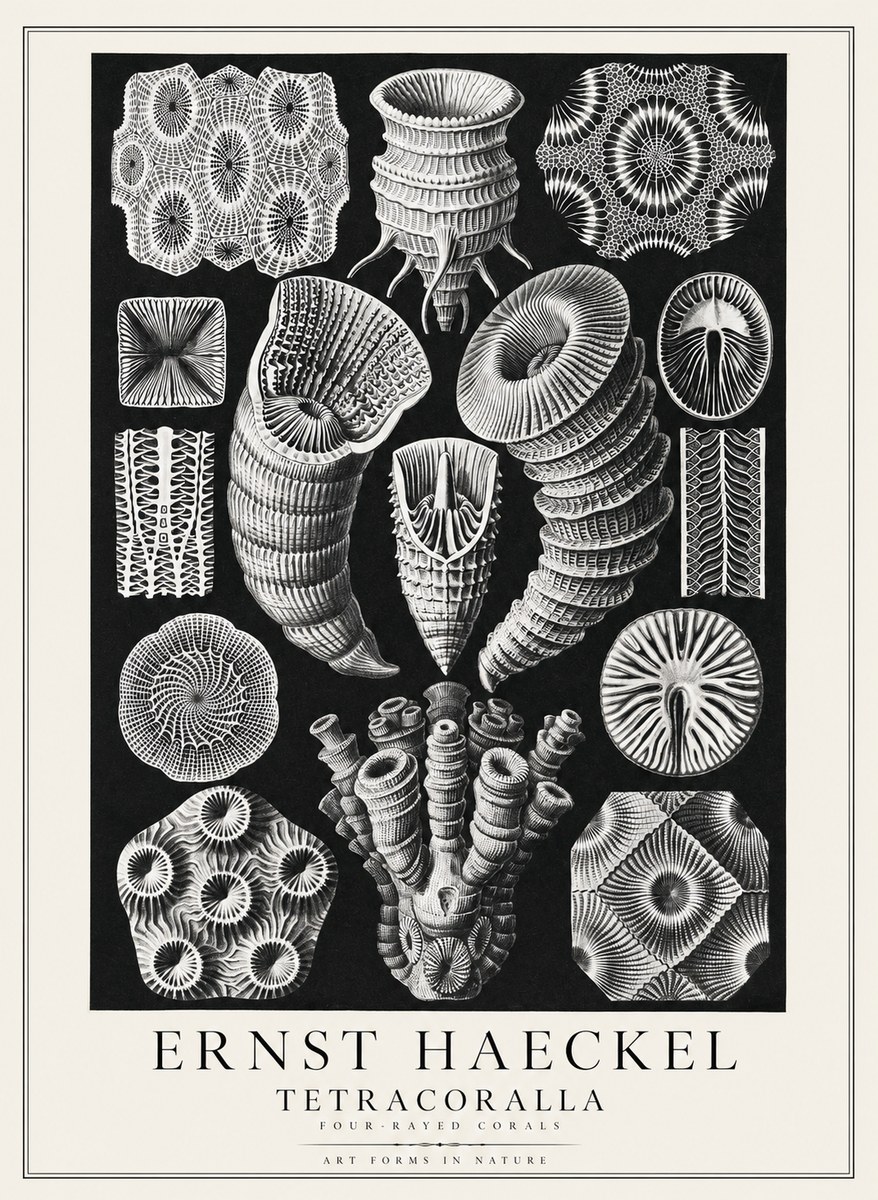 Ernst Haeckel Tetracoralla - Four-rayed Corals No3 - Póster