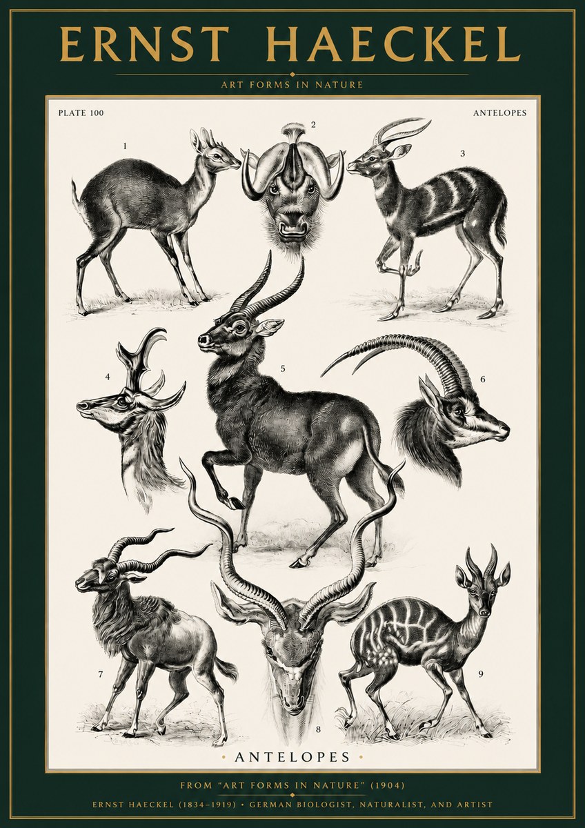 Ernst Haeckel Antelopes No2 - Póster