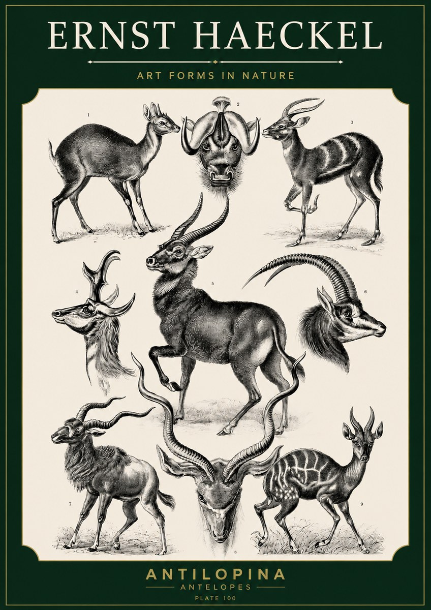 Ernst Haeckel Antelopes No5 - Póster