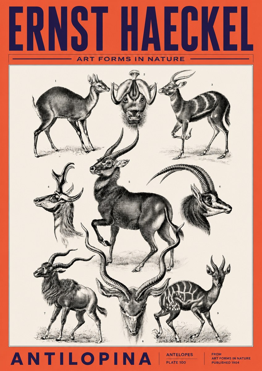 Ernst Haeckel Antelopes No6 - Póster