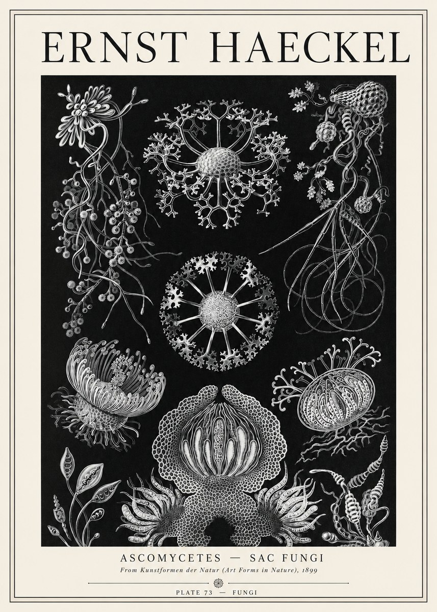 Ernst Haeckel Ascomycetes — Sac Fungi No1 - Póster