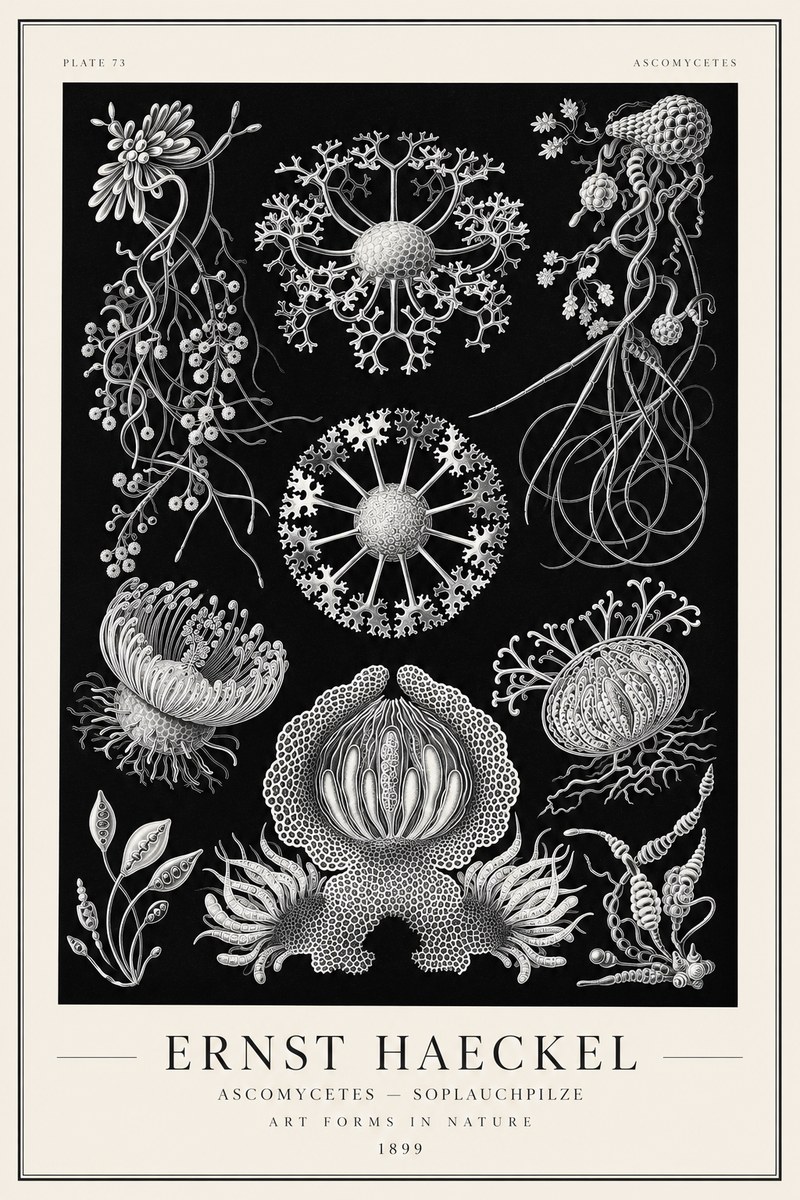 Ernst Haeckel Ascomycetes — Sac Fungi No2 - Póster