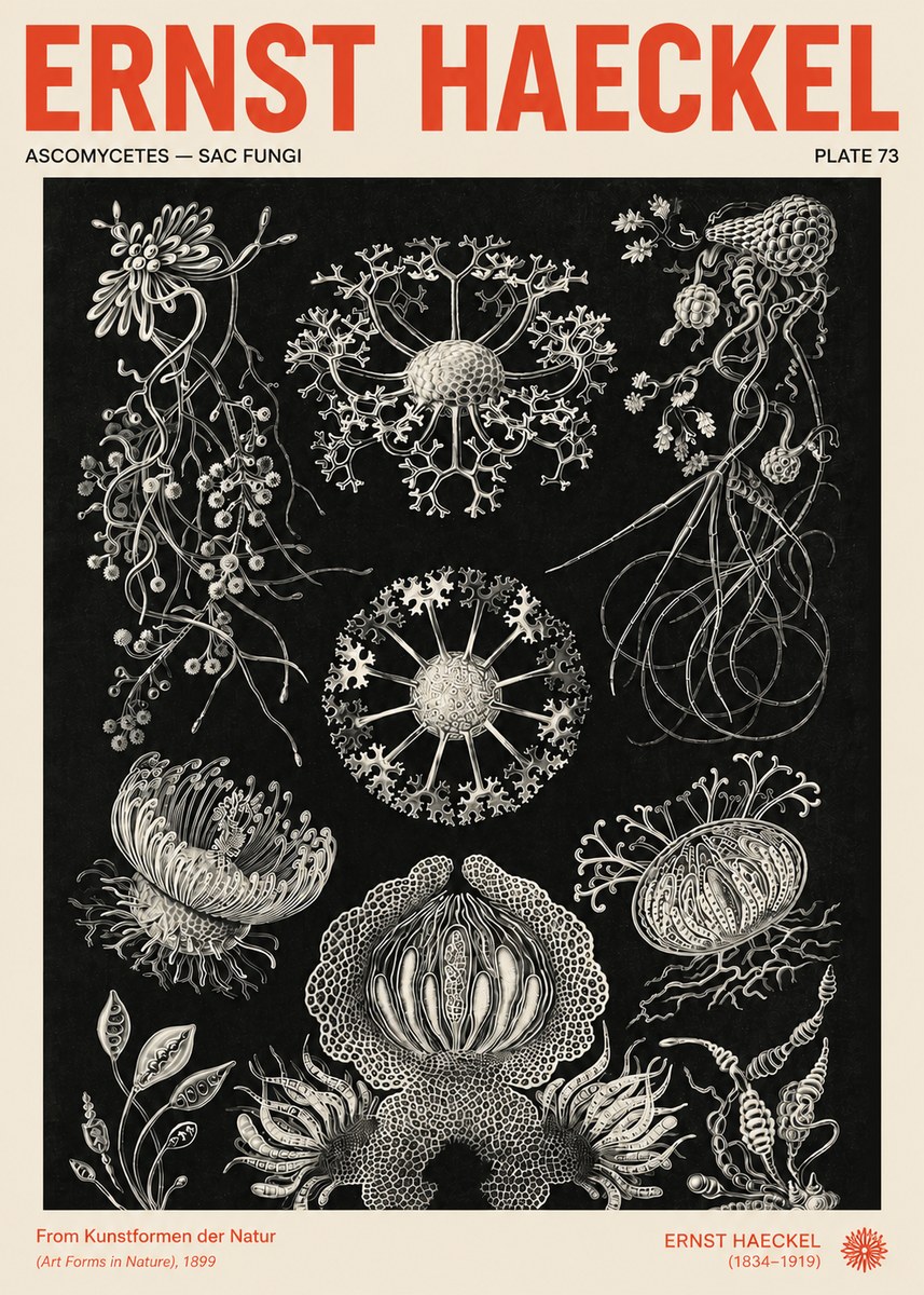 Ernst Haeckel Ascomycetes — Sac Fungi No4 - Póster