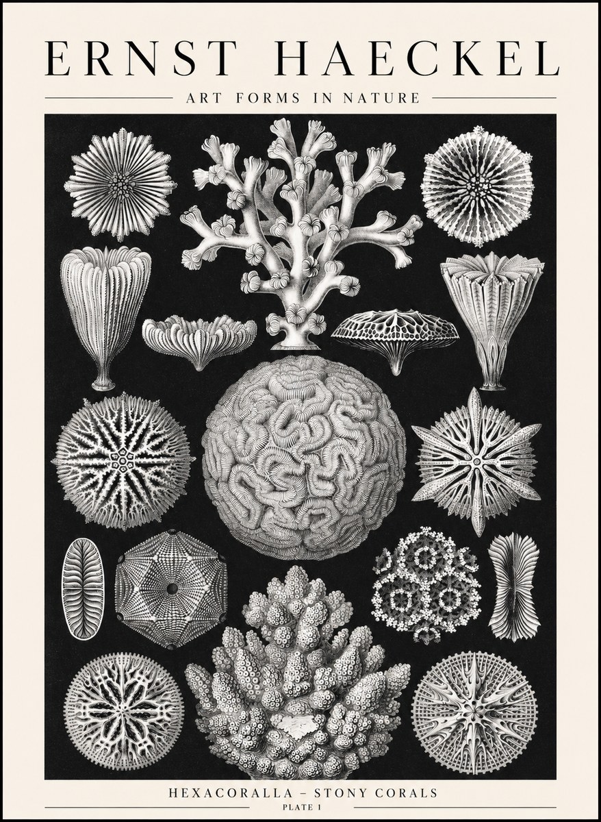 Ernst Haeckel Hexacoralla – Six-rayed Corals No2 - Póster
