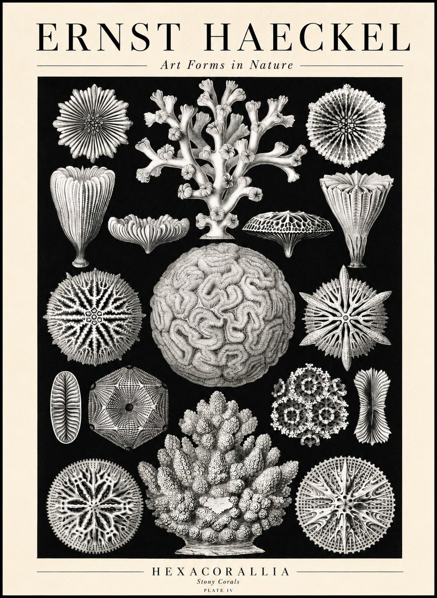 Ernst Haeckel Hexacoralla – Six-rayed Corals No3 - Póster
