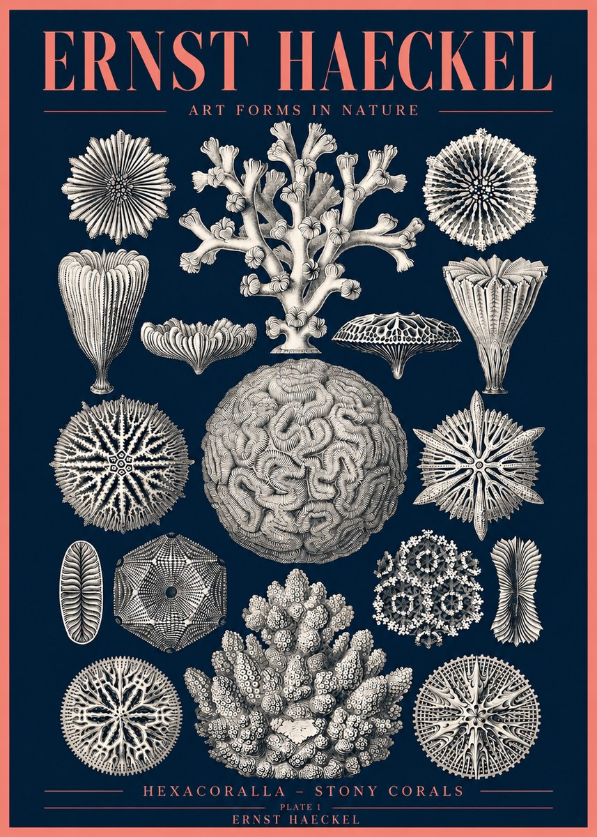 Ernst Haeckel Hexacoralla – Six-rayed Corals No4 - Póster