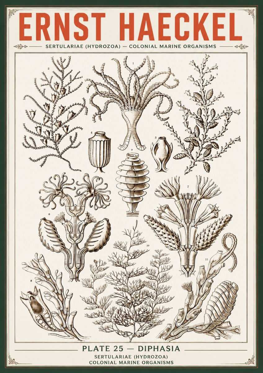 Ernst Haeckel Sertulariidae No6 - Póster