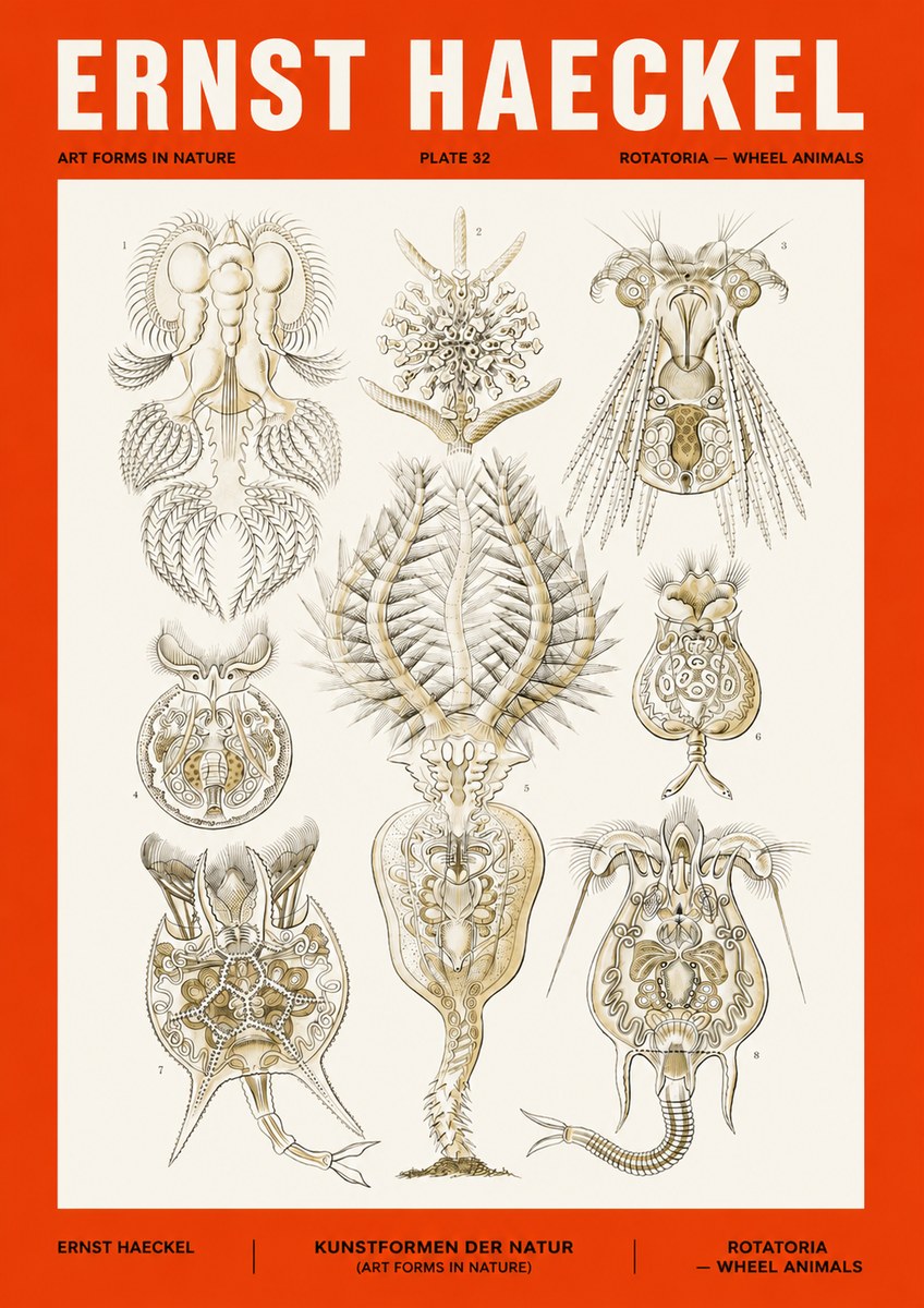 Ernst Haeckel Rotatoria - Wheel Animals No4 - Póster