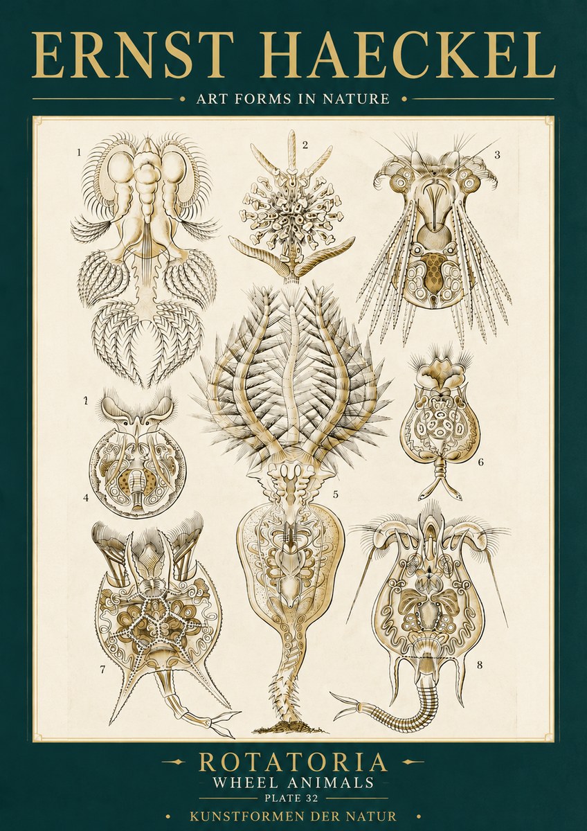 Ernst Haeckel Rotatoria - Wheel Animals No6 - Póster