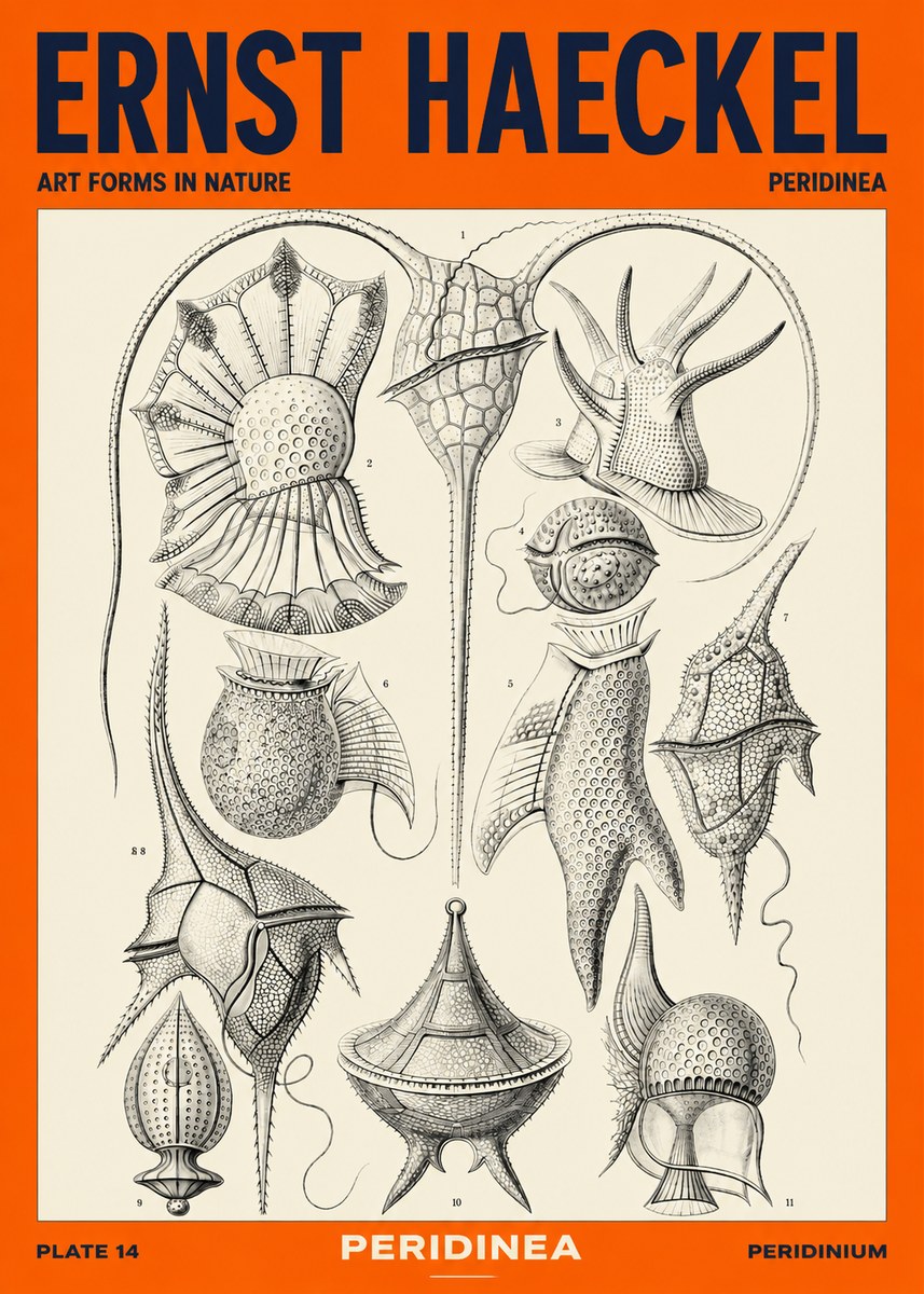 Ernst Haeckel Peridinea No4 - Póster