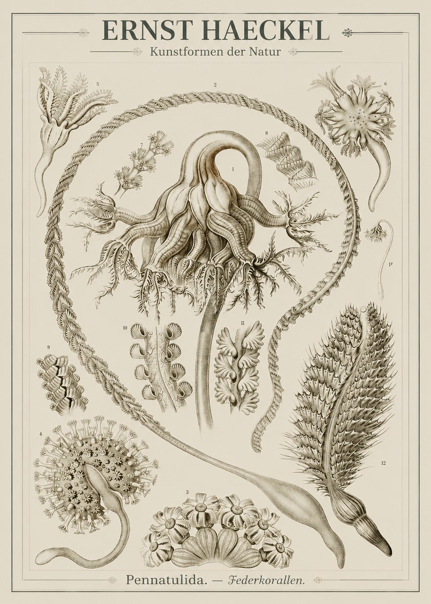 Ernst Haeckel Pennatulida - Sea Pens No3 - Póster