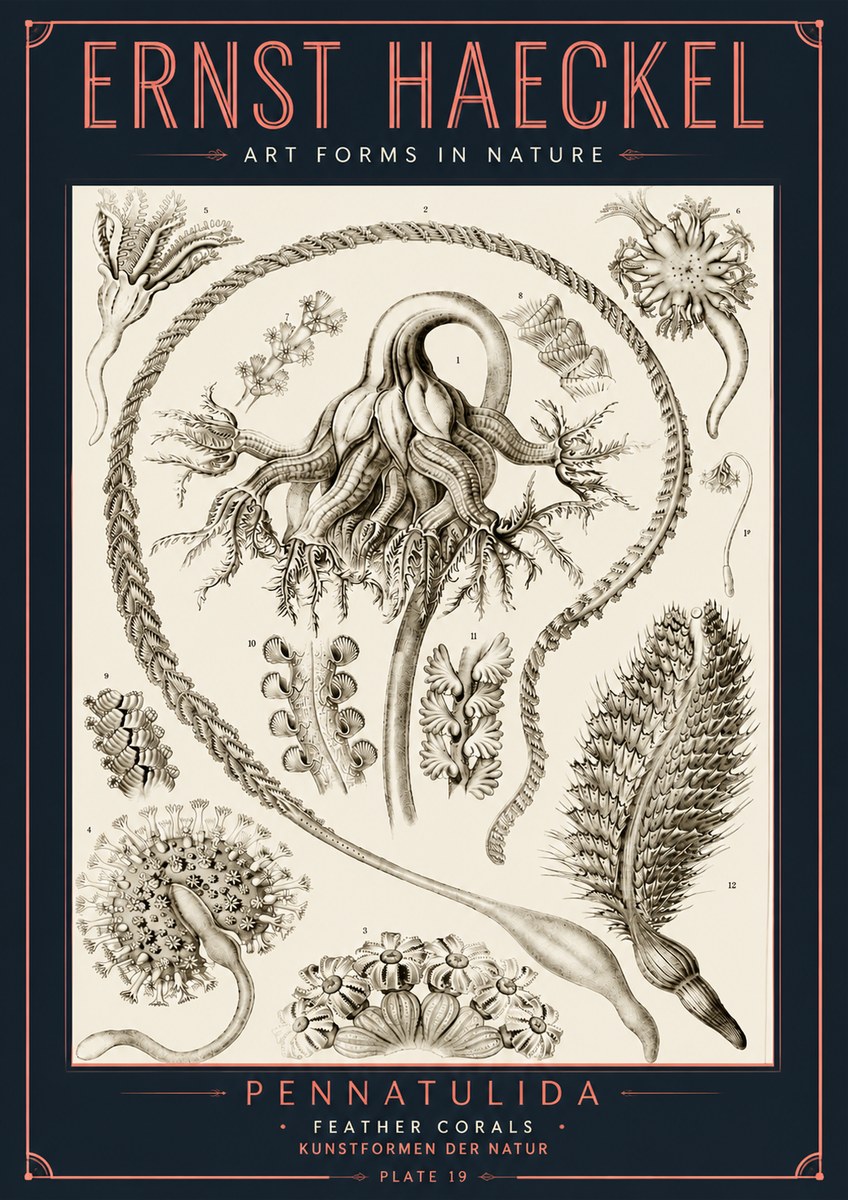 Ernst Haeckel Pennatulida - Sea Pens No6 - Póster