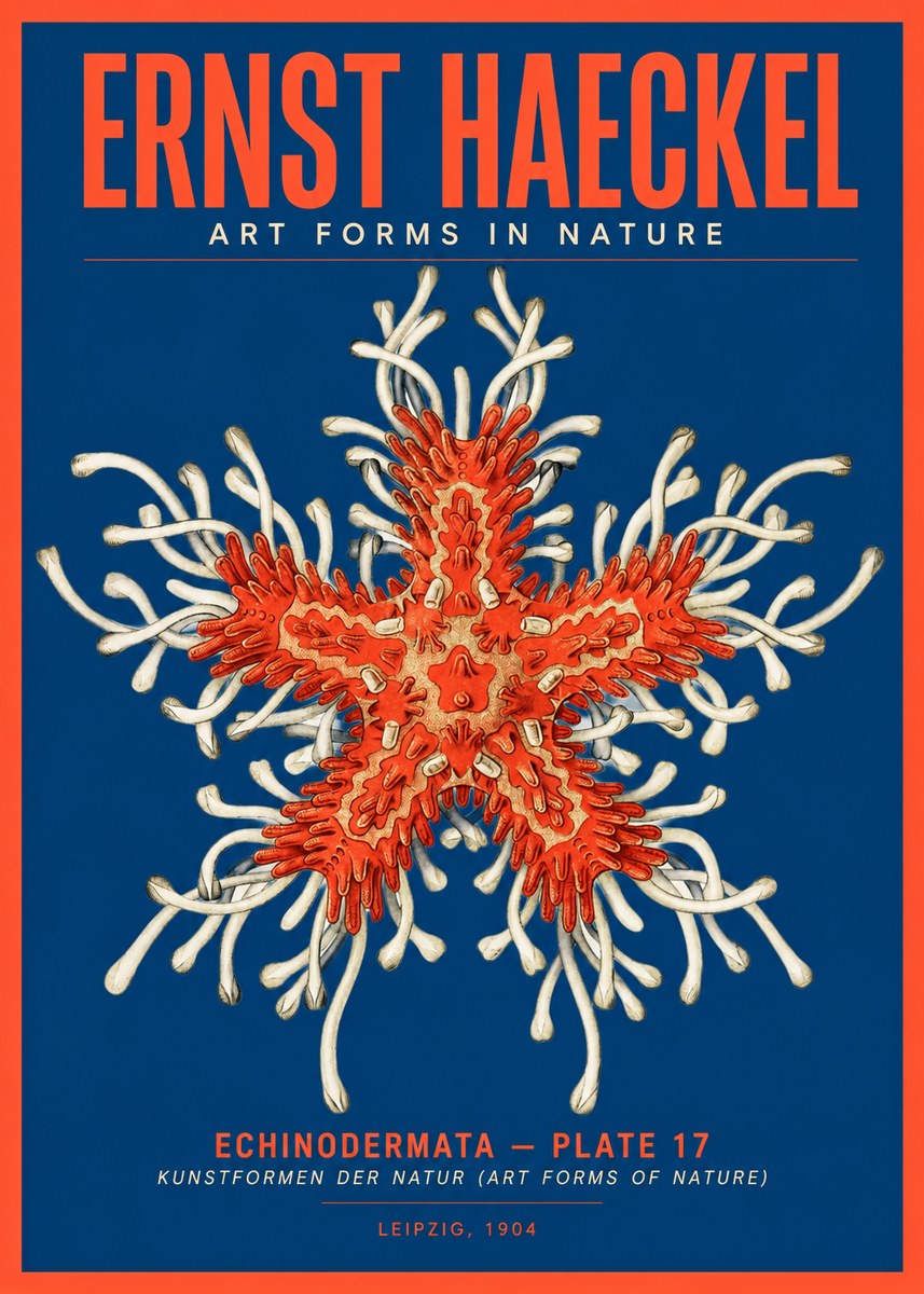Ernst Haeckel Asteroidea Echinodermata Plate 28 No5 - Póster