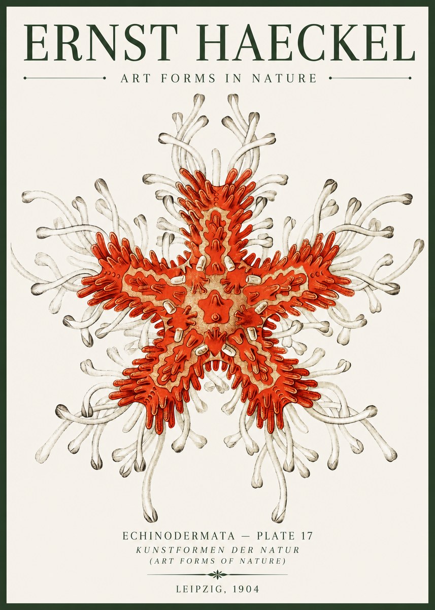 Ernst Haeckel Asteroidea Echinodermata Plate 28 No6 - Póster