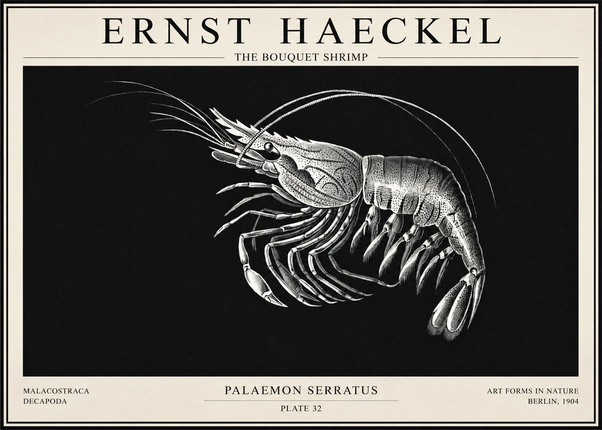 Ernst Haeckel Pandalus Borealis No6 - Póster