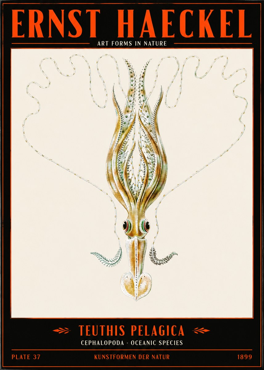 Ernst Haeckel Teuthis Pelagica No2 - Póster