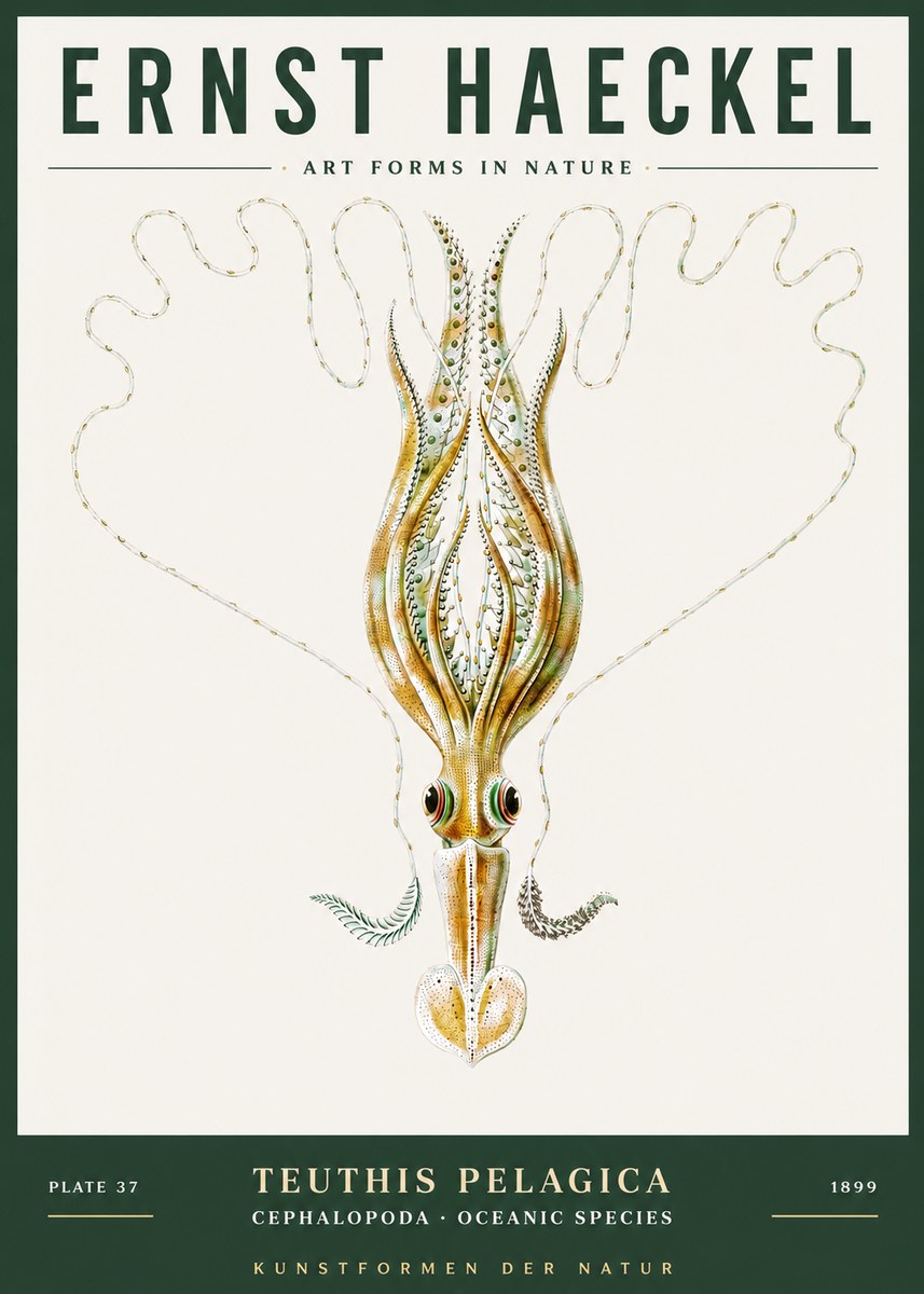 Ernst Haeckel Teuthis Pelagica No3 - Póster