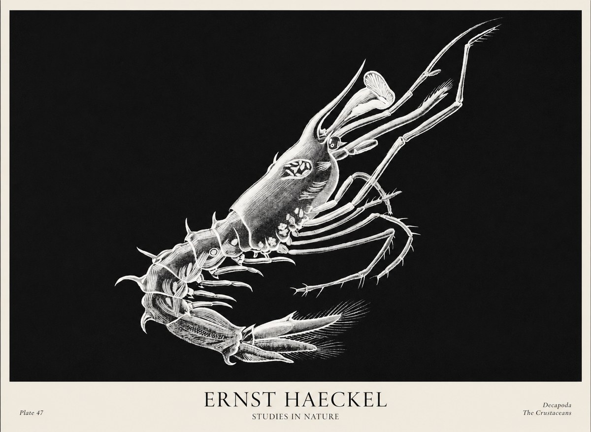 Ernst Haeckel Decapoda the Crustaceans No1 - Póster