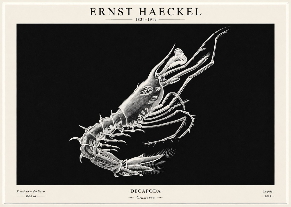Ernst Haeckel Decapoda the Crustaceans No2 - Póster