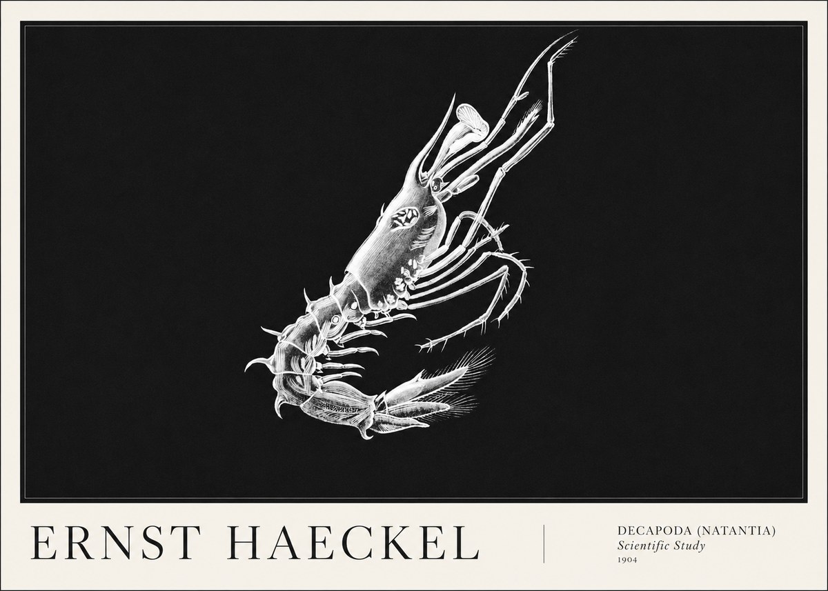 Ernst Haeckel Decapoda the Crustaceans No6 - Póster