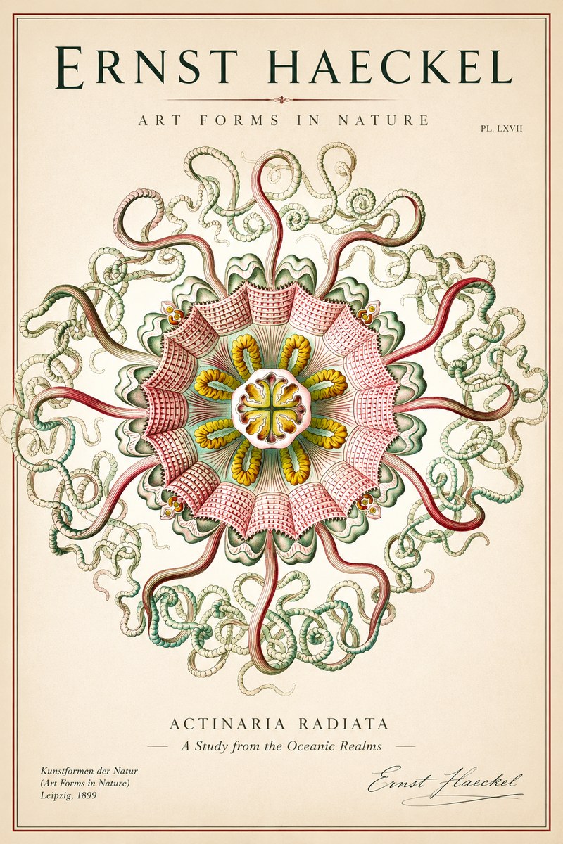 Ernst Haeckel Discomedusae – Actiniae No2 - Póster