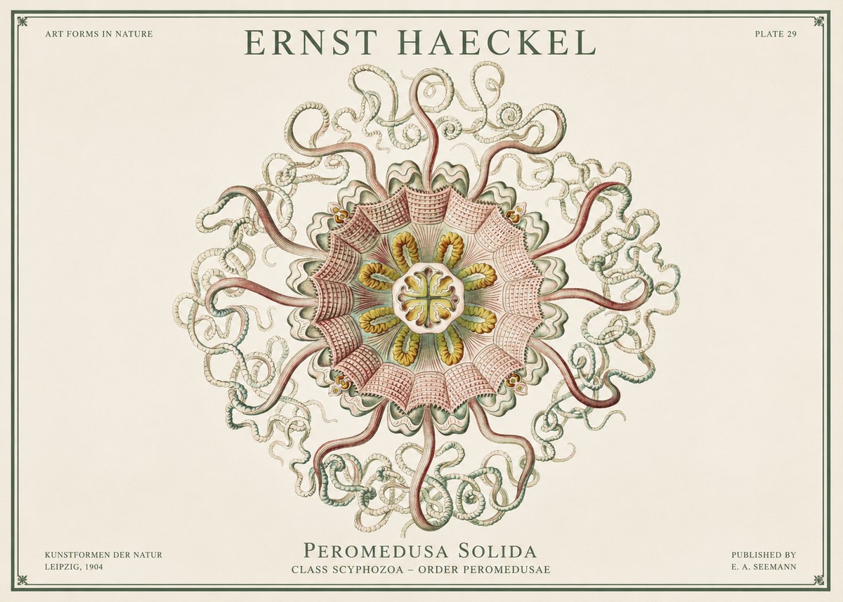 Ernst Haeckel Discomedusae – Actiniae No3 - Póster