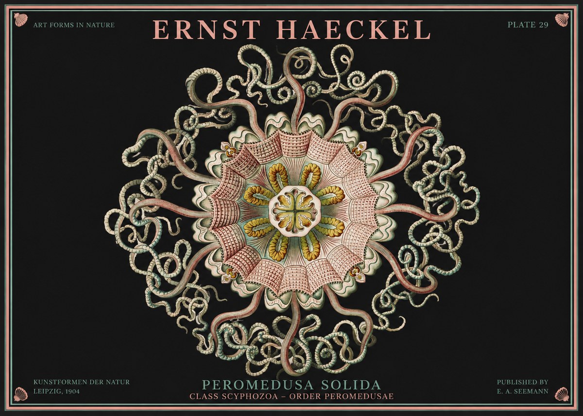 Ernst Haeckel Discomedusae – Actiniae No4 - Póster