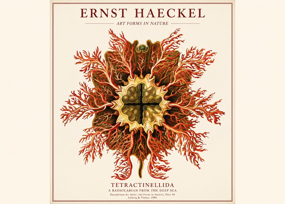 Ernst Haeckel Tetractinellida a Radiolarian from the Deep Sea No1 - Póster