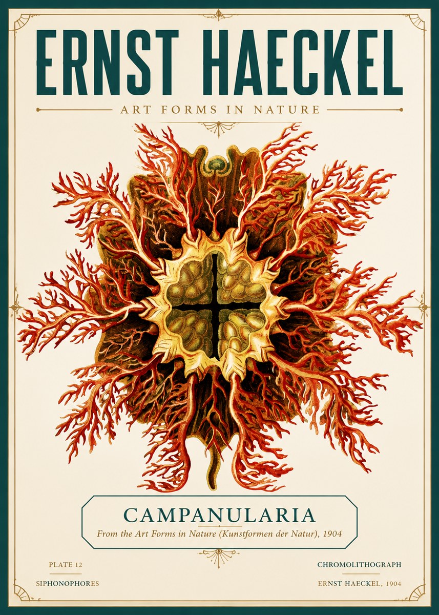 Ernst Haeckel Tetractinellida a Radiolarian from the Deep Sea No6 - Póster
