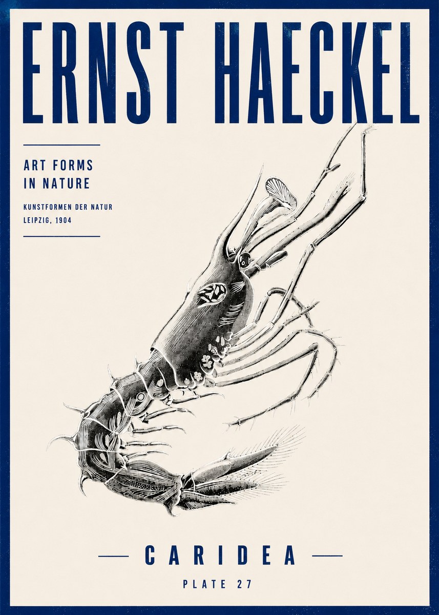 Ernst Haeckel Caridea Plate 27 No4 - Póster