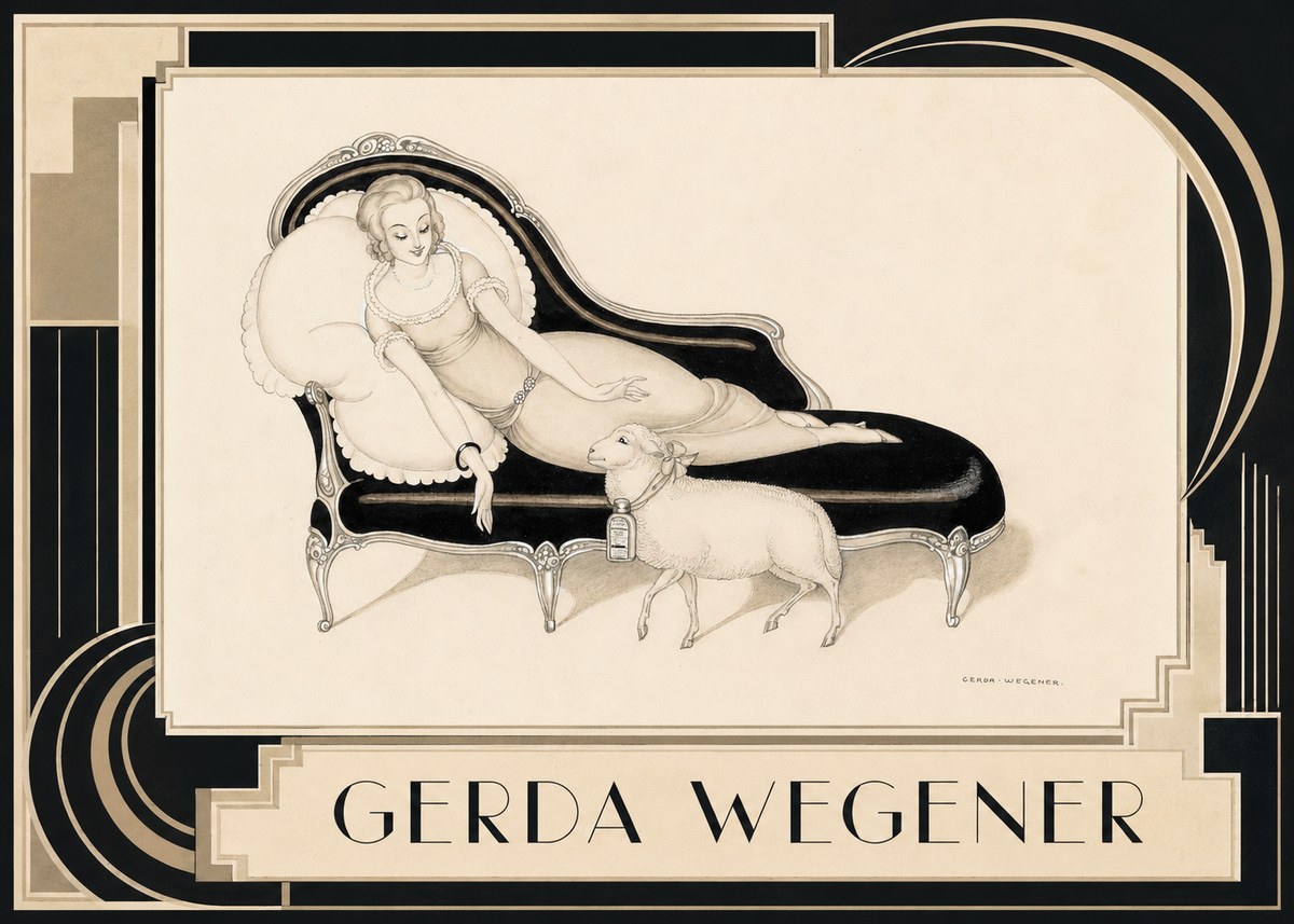 Gerda Wegener Lady with Lamb No5 - Póster