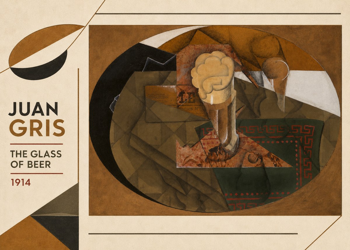 Juan Gris The Glass of Beer No6 - Póster