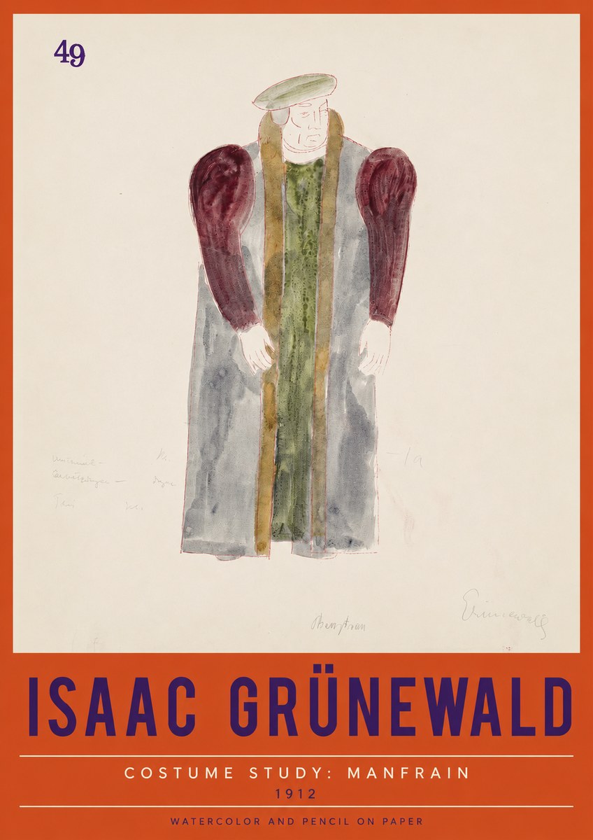 Isaac Grünewald Costume Study: Manfrain No2 - Póster