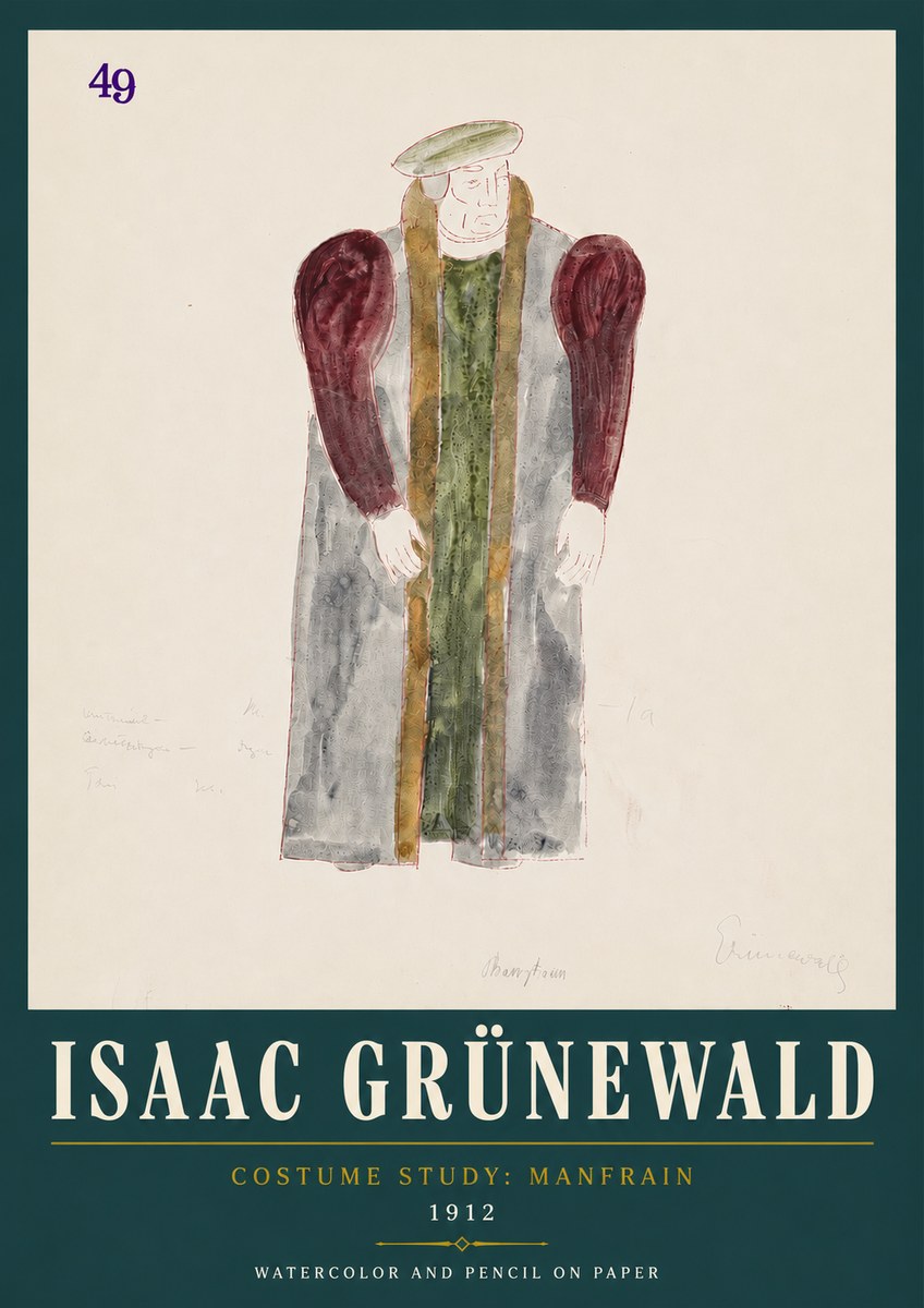Isaac Grünewald Costume Study: Manfrain No4 - Póster